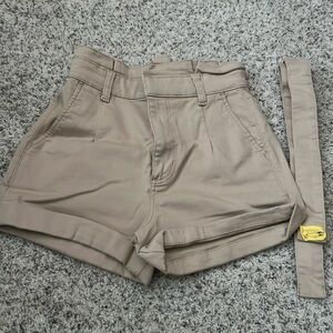 Express super soft shortie extreme high rise short with belt